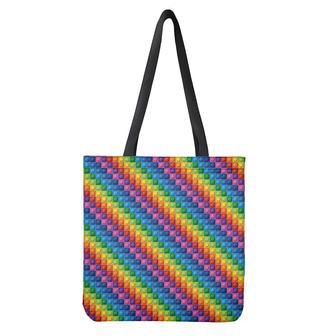 Colorful Plastic Building Blocks Print Tote Bag | Newhawaiianshirts