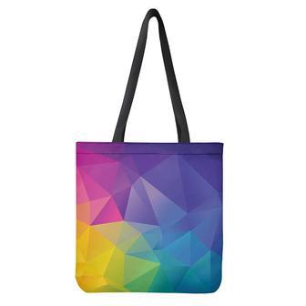 Colorful Polygonal Geometric Print Tote Bag | Newhawaiianshirts UK