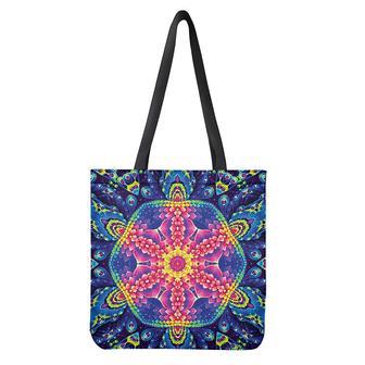 Colorful Psychedelic Kaleidoscope Print Tote Bag | Newhawaiianshirts UK