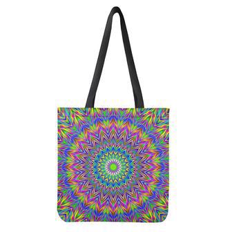 Colorful Psychedelic Optical Illusion Tote Bag | Newhawaiianshirts UK