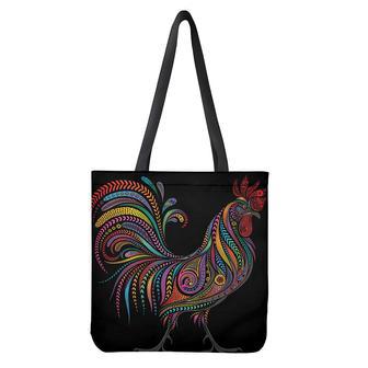 Colorful Rooster Print Tote Bag | Newhawaiianshirts CA