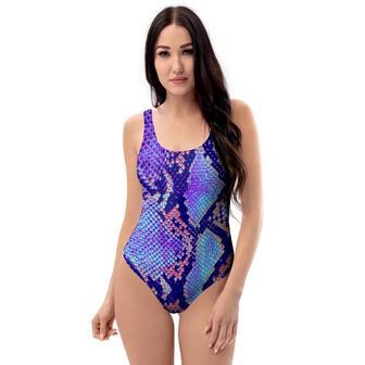 Colorful Snakeskin Print One Piece Swimsuite | Newhawaiianshirts