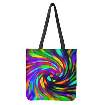 Colorful Spiral Trippy Print Tote Bag | Newhawaiianshirts DE