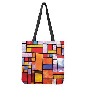 Colorful Stained Glass Mosaic Print Tote Bag | Newhawaiianshirts