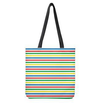 Colorful Striped Pattern Print Tote Bag | Newhawaiianshirts UK