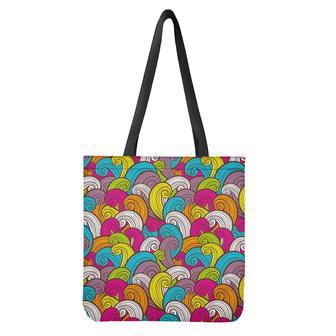 Colorful Surfing Wave Pattern Print Tote Bag | Newhawaiianshirts CA