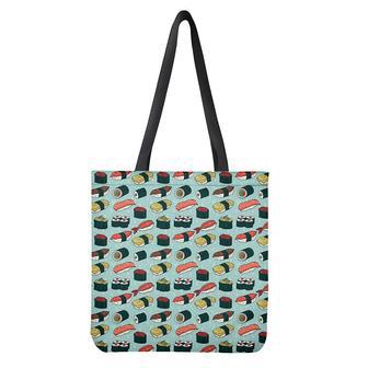 Colorful Sushi And Rolls Pattern Print Tote Bag | Newhawaiianshirts CA