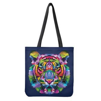 Colorful Tiger Portrait Print Tote Bag | Newhawaiianshirts CA