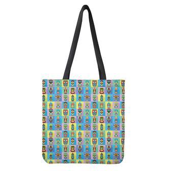 Colorful Tiki Pattern Print Tote Bag | Newhawaiianshirts AU