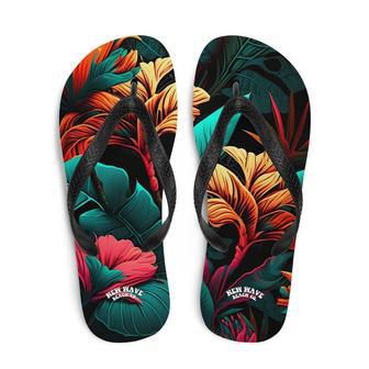 Colorful Tropical Flower Flip Flops. | Newhawaiianshirts UK