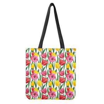 Colorful Tulip Pattern Print Tote Bag | Newhawaiianshirts