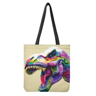 Colorful Tyrannosaurus Rex Print Tote Bag | Newhawaiianshirts UK