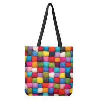 Colorful Yarn Balls Print Tote Bag | Newhawaiianshirts