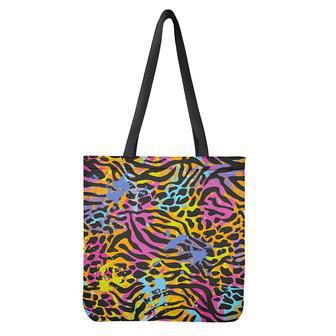 Colorful Zebra Leopard Pattern Print Tote Bag | Newhawaiianshirts UK