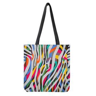 Colorful Zebra Pattern Print Tote Bag | Newhawaiianshirts UK