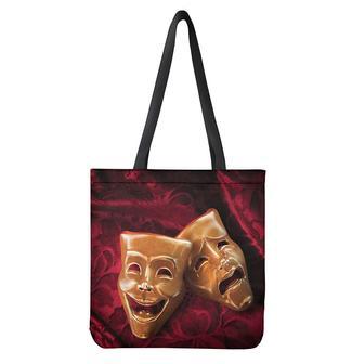 Comedy And Tragedy Theater Masks Print Tote Bag | Newhawaiianshirts CA