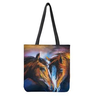 Couple Horses Painting Print Tote Bag | Newhawaiianshirts CA