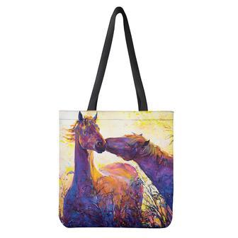 Couple Horses Portrait Print Tote Bag | Newhawaiianshirts DE