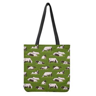 Cow On Green Grass Pattern Print Tote Bag | Newhawaiianshirts UK