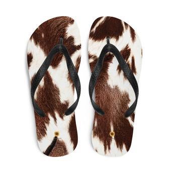 Cowhide Print Flip-Flops | Newhawaiianshirts UK