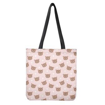 Cute Brown Bear Pattern Print Tote Bag | Newhawaiianshirts AU