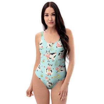 Cute Cow Print One Piece Swimsuite | Newhawaiianshirts CA