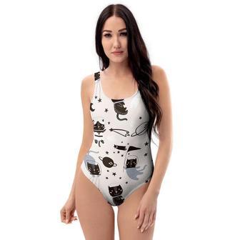 Cute Meow Astronaut Cat Print One Piece Swimsuite | Newhawaiianshirts UK