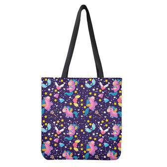 Cute Night Star Unicorn Pattern Print Tote Bag | Newhawaiianshirts DE