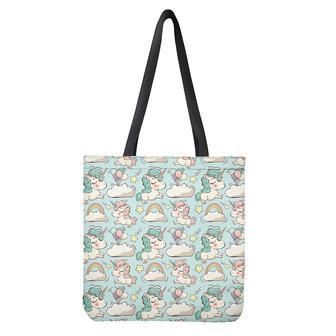 Cute Rainbow Unicorn Pattern Print Tote Bag | Newhawaiianshirts CA