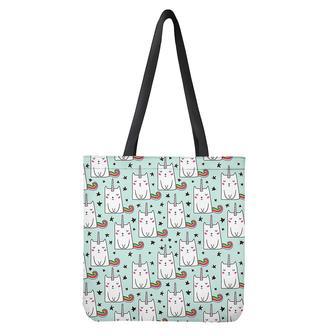 Cute Unicorn Cat Pattern Print Tote Bag | Newhawaiianshirts AU