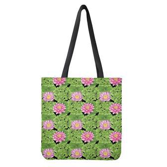 Cute Water Lily Pattern Print Tote Bag | Newhawaiianshirts