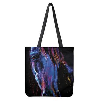 Dark Blue Horse Portrait Print Tote Bag | Newhawaiianshirts