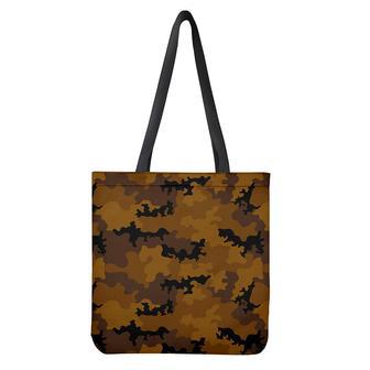 Dark Brown Camouflage Print Tote Bag | Newhawaiianshirts