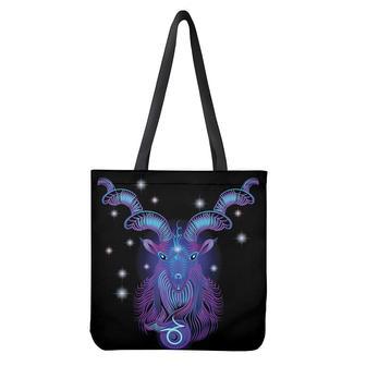 Dark Capricorn Zodiac Sign Print Tote Bag | Newhawaiianshirts CA