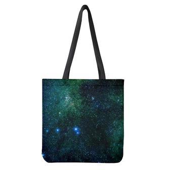 Dark Green Galaxy Space Print Tote Bag | Newhawaiianshirts