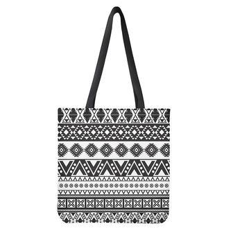 Dark Grey Aztec Pattern Print Tote Bag | Newhawaiianshirts AU