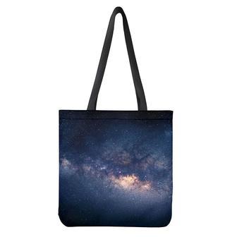 Dark Milky Way Galaxy Space Print Tote Bag | Newhawaiianshirts CA