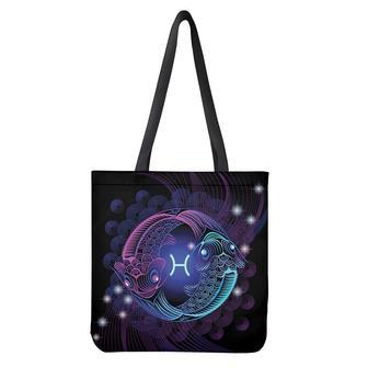 Dark Pisces Zodiac Sign Print Tote Bag | Newhawaiianshirts DE