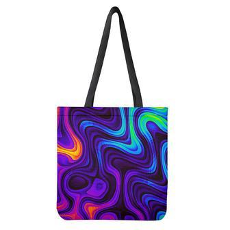 Dark Psychedelic Trippy Print Tote Bag | Newhawaiianshirts CA