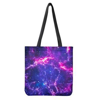 Dark Purple Universe Galaxy Space Print Tote Bag | Newhawaiianshirts DE