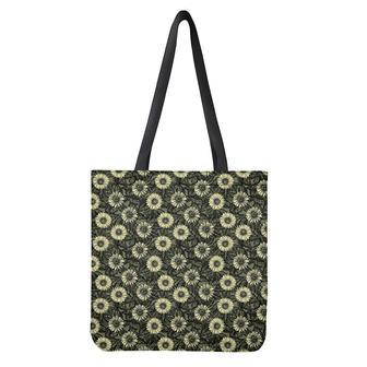 Dark Sunflower Pattern Print Tote Bag | Newhawaiianshirts