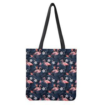 Dark Tropical Flamingo Pattern Print Tote Bag | Newhawaiianshirts