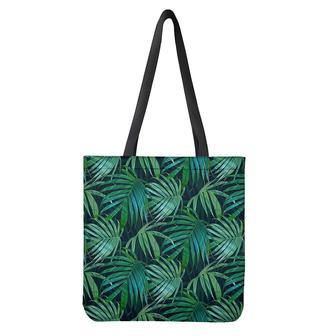 Dark Tropical Palm Leaves Pattern Print Tote Bag | Newhawaiianshirts UK