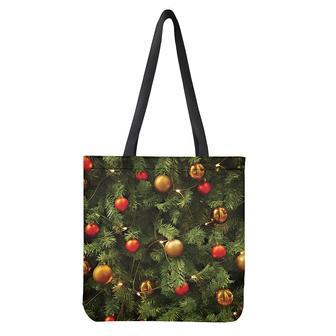 Decorated Christmas Tree Print Tote Bag | Newhawaiianshirts