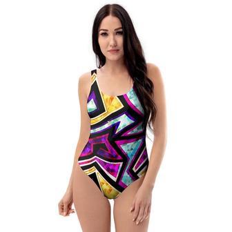 Diamond Geometric One Piece Swimsuite | Newhawaiianshirts UK