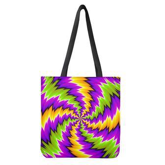 Dizzy Vortex Moving Optical Illusion Tote Bag | Newhawaiianshirts CA