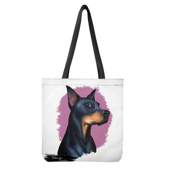 Dobermann Portrait Print Tote Bag | Newhawaiianshirts CA