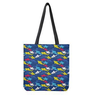 Doodle Shark Pattern Print Tote Bag | Newhawaiianshirts DE