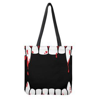 Dracula Fang Print Tote Bag | Newhawaiianshirts DE