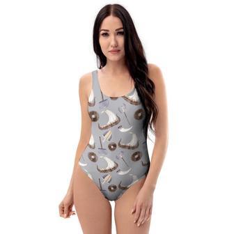 Drakkar Viking Ship One Piece Swimsuite | Newhawaiianshirts CA